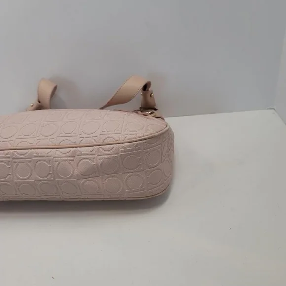 VINTAGE Salvatore Ferragamo Gancini shoulder bag pink/ beige Y2K - Picture 7 of 12